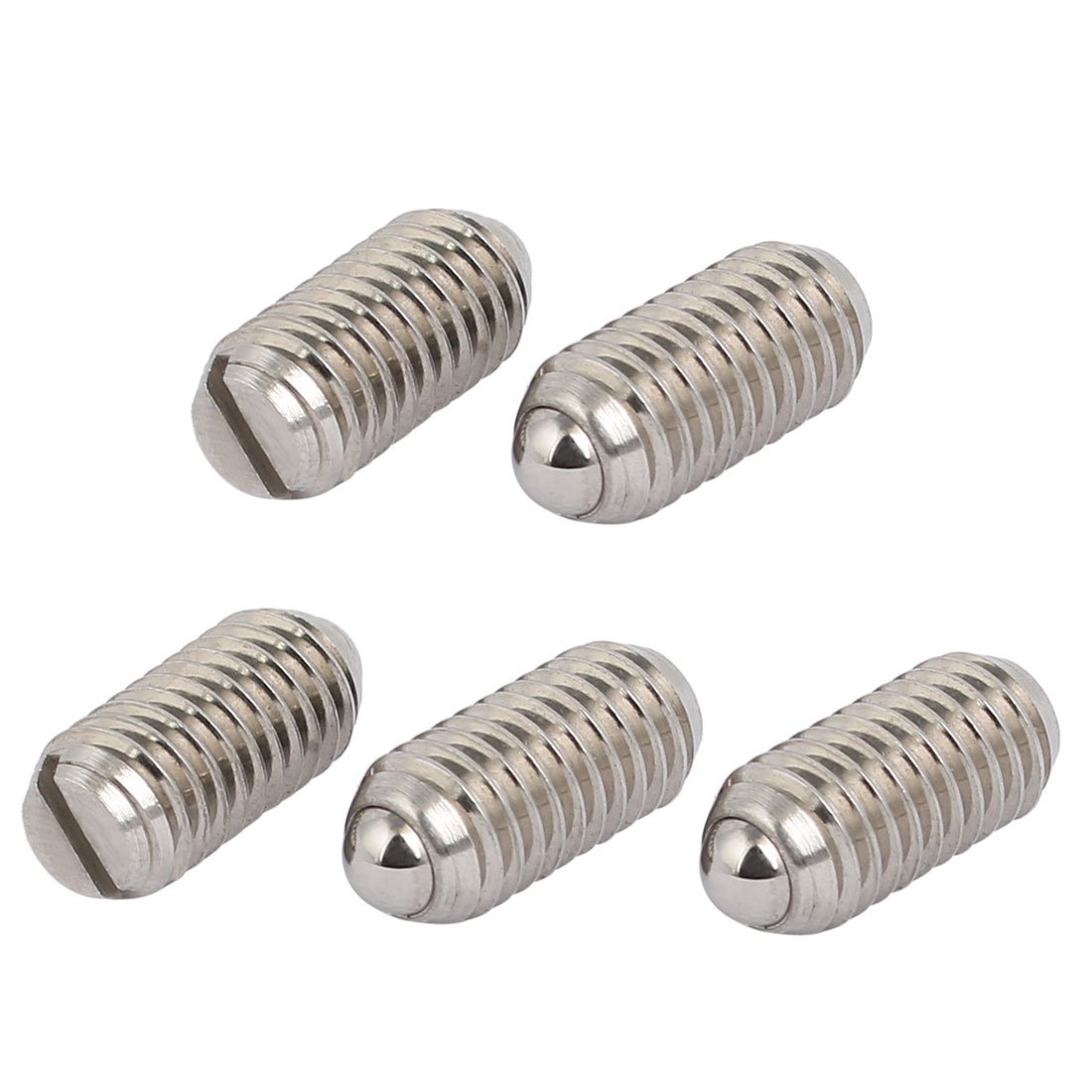 Sourcingmap M8x16mm 304 Stainless Steel Body Slotted Ball Style Spring Plunger 5pcs