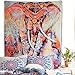 Elephant Tapestry Wall Hanging Tapestries Mandala Bohemian Tapestry Wall Tapestry Hippie Beach Flower Psychedelic Tapestry Indian Dorm Decor for Living Room Bedroom