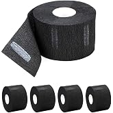 Disposable Paper Barber Neck Strips - 5 Rolls 500 Strips Black Professional Stretchy Paper Neck Band for Salon Haircut Styling