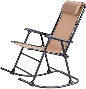 LHONE Silla Mecedora Plegable para Patio, Piscina, Patio al Aire Libre
