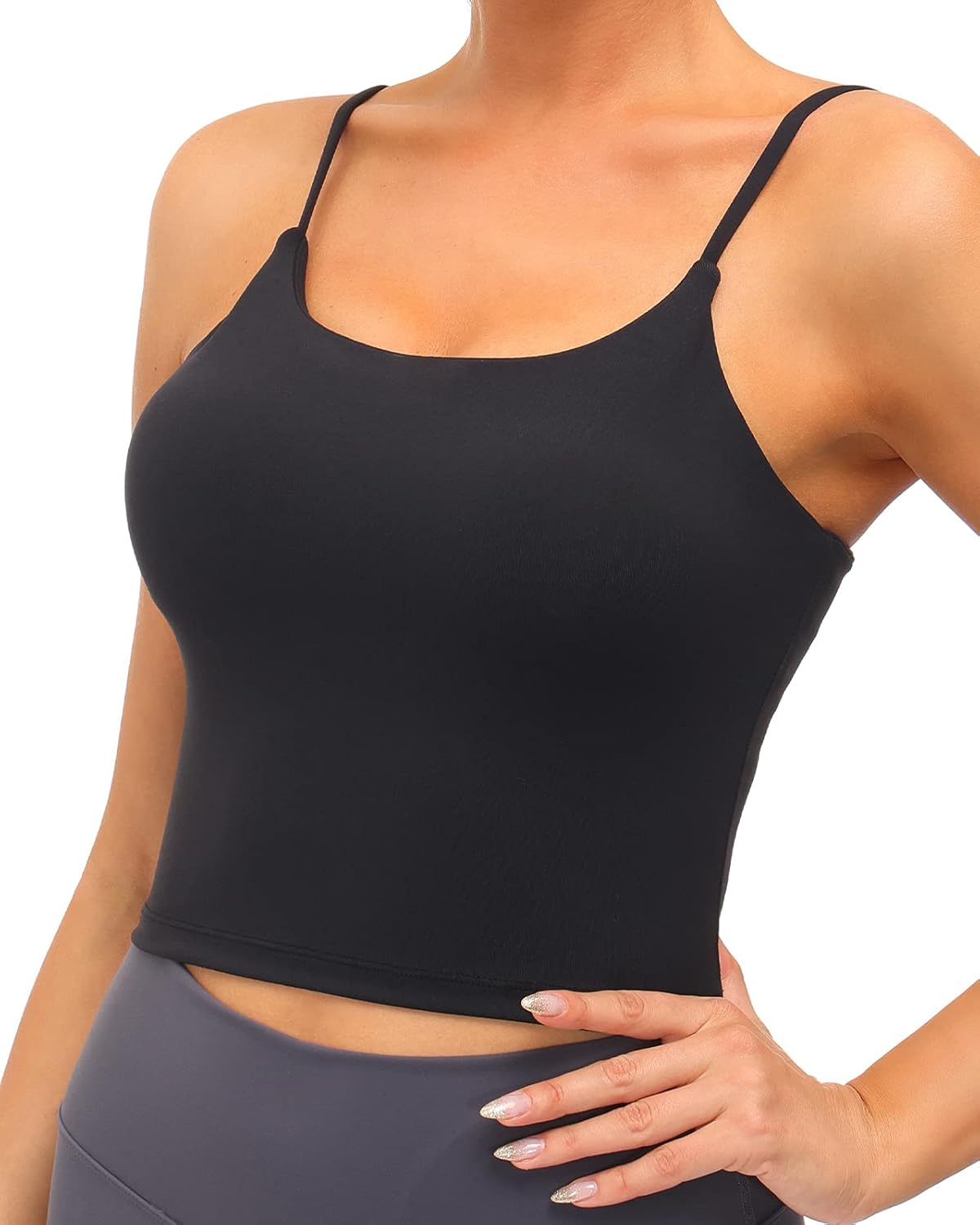 YADIFEN Women Sports Bras Removable Pads Crop Tank Tops Camisole