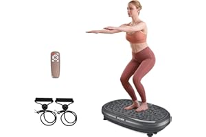 EILISON FitMaxx 3D XL Vibration Plate Exercise Machine - Whole Body Workout Vibration Platform w/Loop Bands - Lymphatic Drainage Machine for Weight Loss, Shaping, Wellness, Recovery