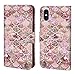 Sakuulo Wallet Case for iPhone Xs Max PU Leather Case with Multi Credit Card Holders ID Slot Pockets Folio Magnetic Closure Cover for Apple iPhone Xs Max 6.5 inch 2018 (Pink Mermaid)