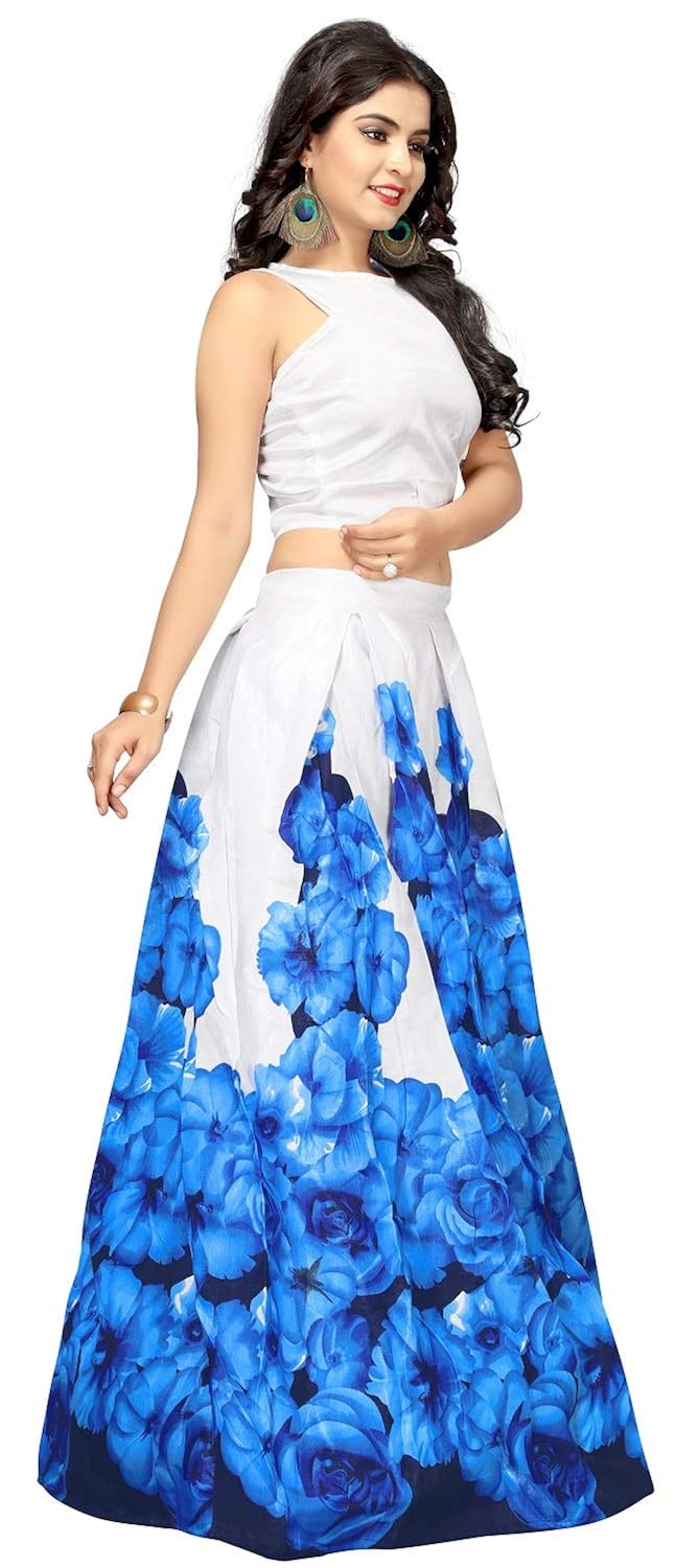 nena fashion women's floral printed silk semi-stitched lehengha choli