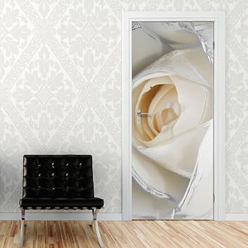 Grazdesign Plakat Von Tur Deko Turposter Badezimmer Rosa Weisse Blumen 67x213cm Amazon De Kuche Haushalt