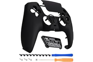 eXtremeRate Luna Redesigned Black Front Shell Touchpad Compatible with ps5 Controller BDM-010 020 BDM-030 040 050, DIY Replacement Faceplate Custom Touch Pad Cover Compatible with ps5 Controller
