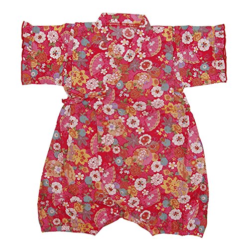 Baby Girl Clothes Organic Cotton Kimono Short Sleeve Romper Pajamas with Cute Pattern Watermelon Red 70