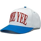 Yee Yee Apparel 76er Men’s Hat – White and Blue Men’s Trucker Hat with Adjustable Snapback, Men’s Snap Cap with Apparel Patch, Pre-Curved Brim