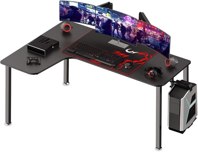It's_Organized 60 inch Gaming Desk L Shaped Desk