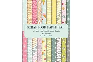 Scrapbook Paper Pad: 20 patterned double sided sheets. 8.5" x 11"
