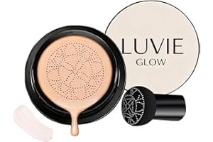 Luvie Glow Foundation Cushion, 2026 Ungrade Mushroom Head Air Cushion CC Cream, Moisturizing Concealer Brighten Long-Lasting 