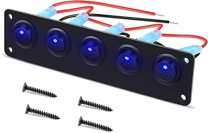 Switches Blue Toggle Switch W 6 Lead Wire 3 Pin Spst 12 Volt