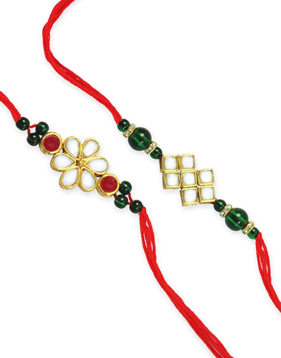 karatcart gold plated kundan rakhi for boys/men