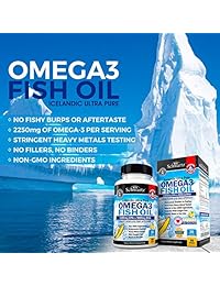 Omega 3 - Suplemento de aceite de pescado - 3000 mg - Presión sanguínea saludable, inmune y...