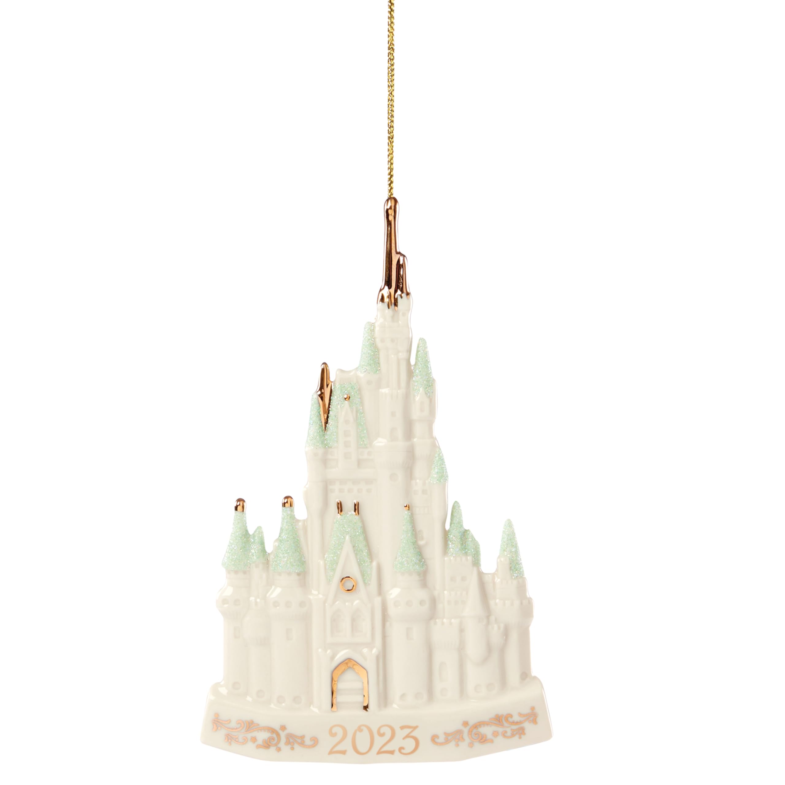LENOX 2023 Cinderella Castle Ornament, 0.25, Ivory