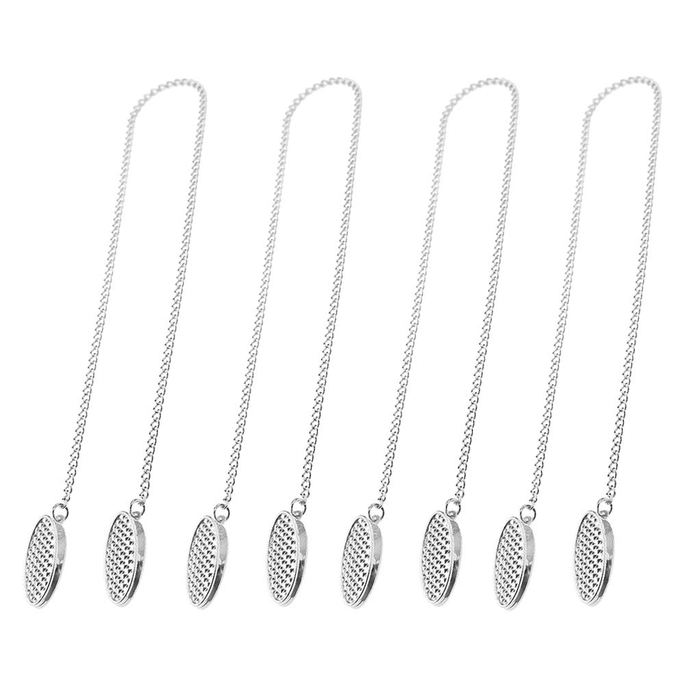 4 Pack (19 inch) Metal Napkin Clips Napkin Chain Towel Apron Bibs Chain for Fixing Napkins Elegant Older Adult Bib Serviette Clip Neck Chain Dinner Accessory Silver