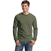 Gildan Mens Ultra Cotton 100% Cotton Long Sleeve T-Shirt, 2XL, Military Green