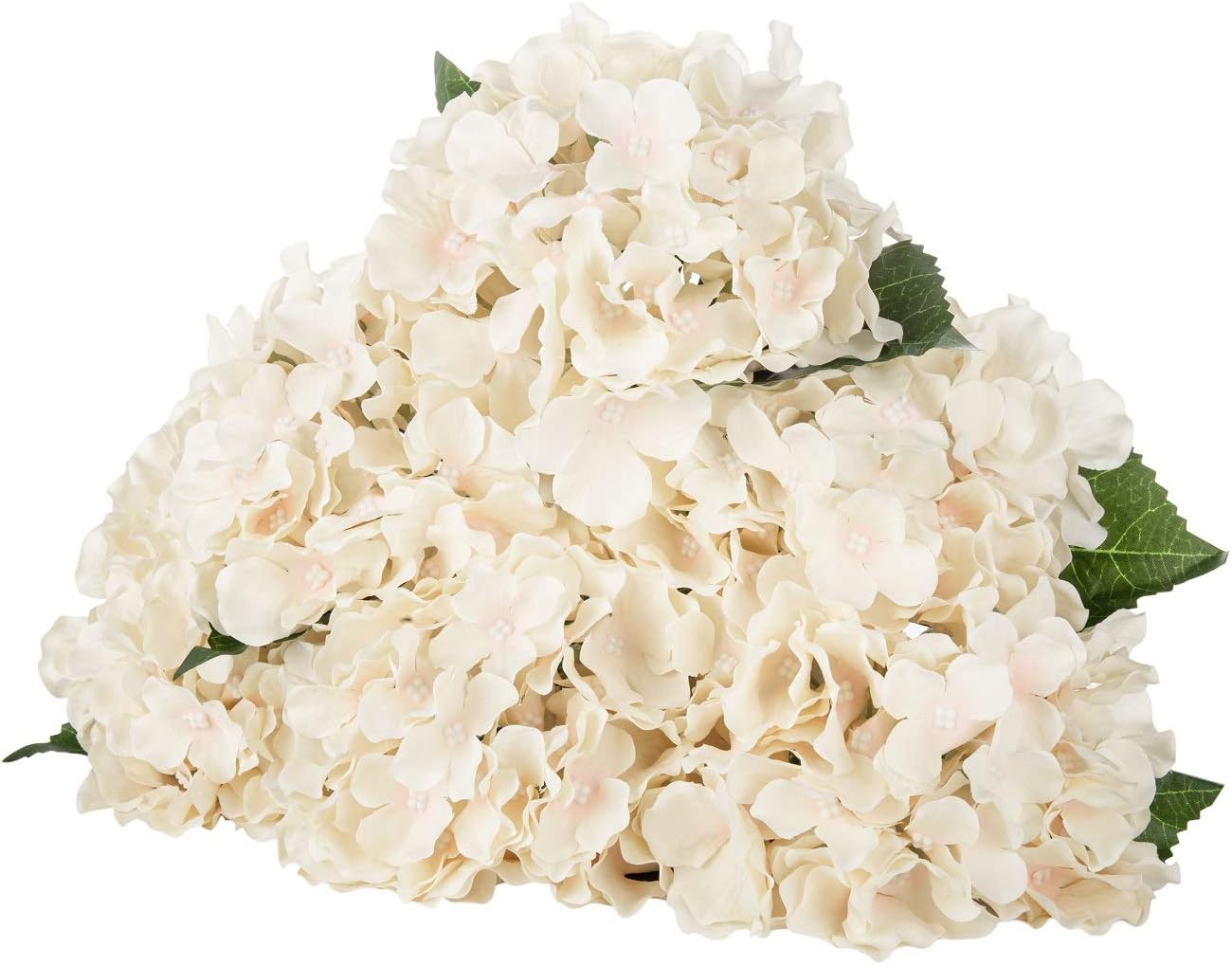 LuLuHouse Silk Hydrangea Heads with Stems Bulk Artificial Flower Heads Decorative Swags for Wedding Home Decor (Champagne, 10)