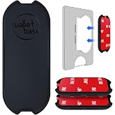 Adhesive Base for Popswallet, Detachable Sticky Back Replacement Compatible with Socket Wallet Plus, 2pcs Swappable Black Attachment Piece Plastic Sleeve with Strip Sticker for Wallet+ &amp; iPhone 16