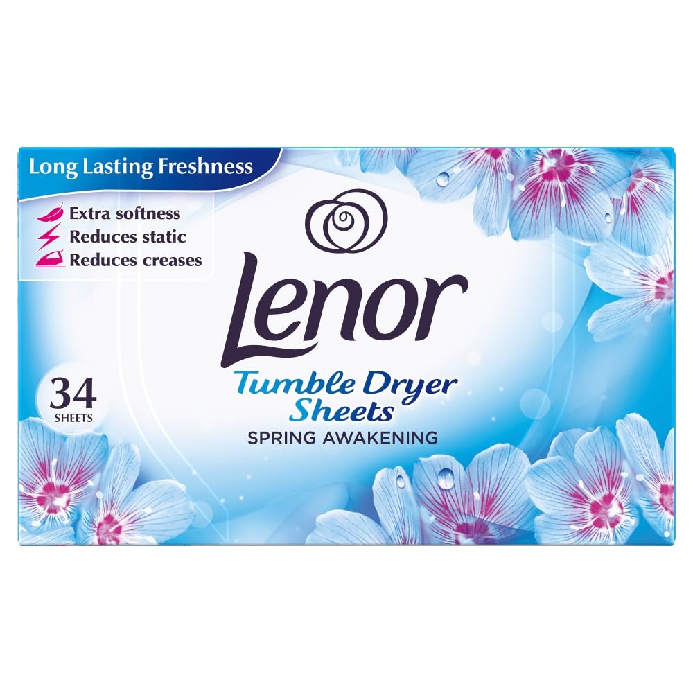 Lenor Fabric Tumble Dryer Sheets Spring Awakening, Pack of 34