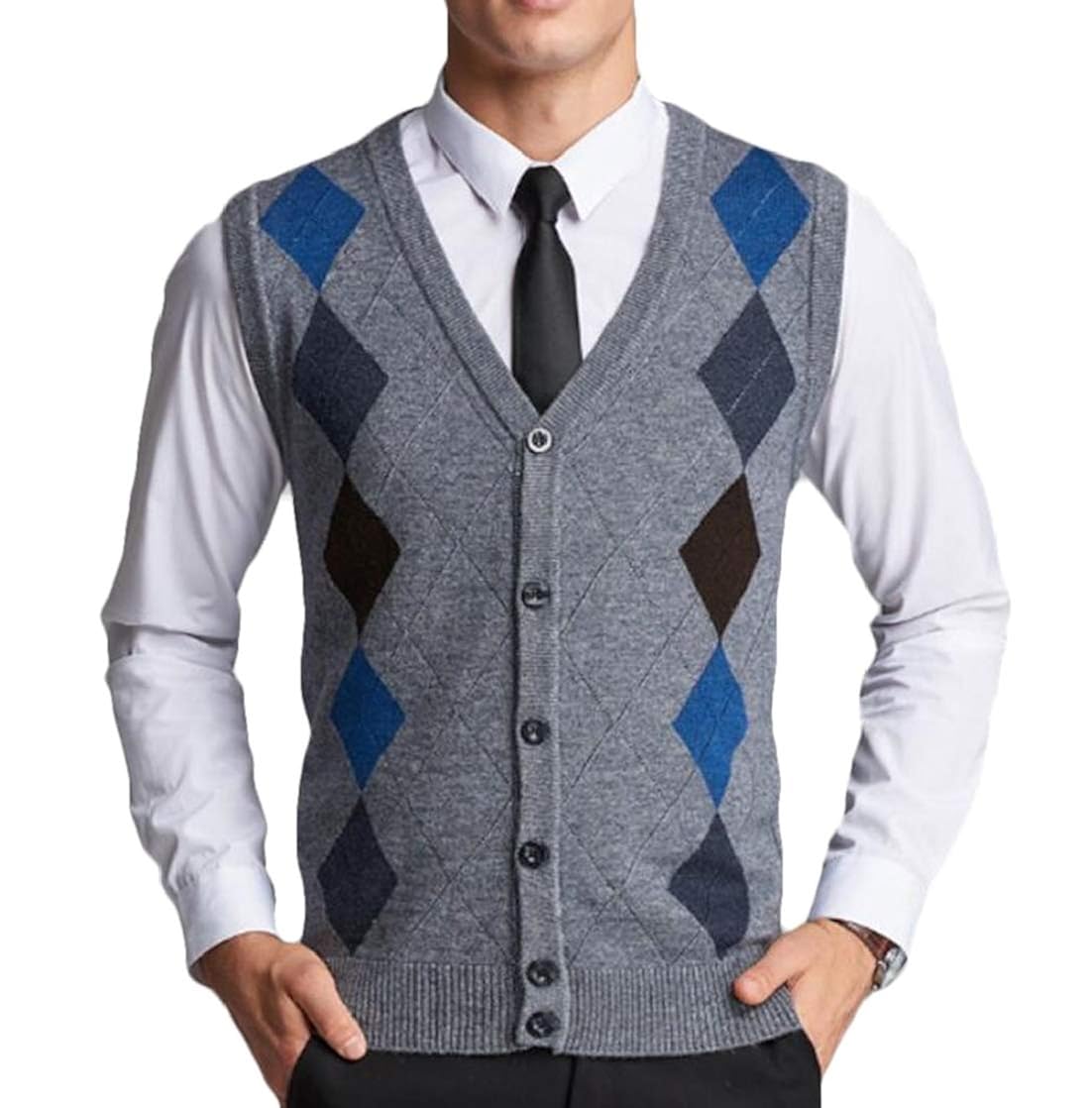 Sweaters KLJR Men Rhomb Waistcoat Knit 