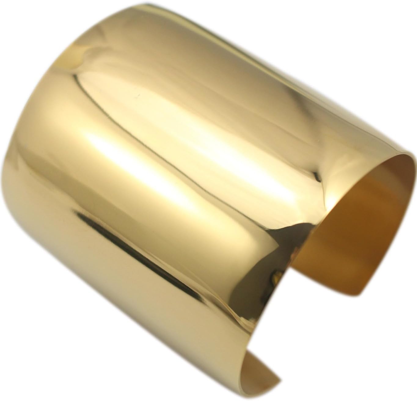 COUYA Stainless Steel Smooth Polished Open Cuff Bangle Bracelet for Women Lady Girls Gift