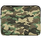 Sletend Camouflage Quilted Laptop Sleeve 13 13.3 13.6 Inch, Compatible for MacBook Air 13 M1/M2 MacBook Pro 13, Surface Pro 9/8/7, 11.6-12’’ Acer Soft Puffy Printed Laptop Case