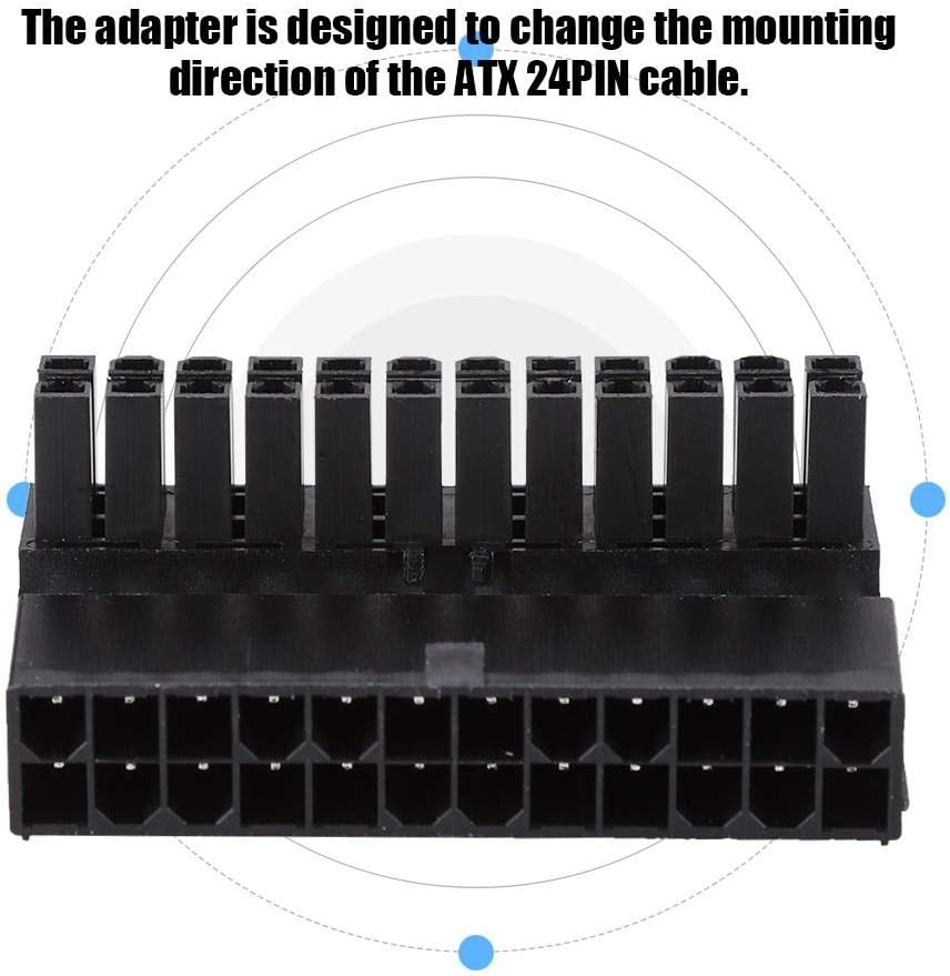 Bewinner Power Adapter, ATX 24Pin Female to 24-pin Male 90 Degree Power Adapter Motherboard Computer Connectors - Image 3