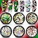 Christmas Nail Sequins - 6 Pots Holographic 13 Shape Mixed Snowflakes Nail Chunky Glitter, Iridescent Mermaid Flake Laser Sparkly Star Confetti Glitter for for Festival Nail Art Design or Make Up