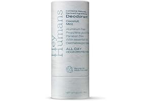 Hey Humans Deodorant, Aluminum Free Deodorant for Women and Men, Contains Naturally Derived Ingredients, All Day Odor Control, Refreshing Essential Oils, Earth Friendly Package, Coconut Mint