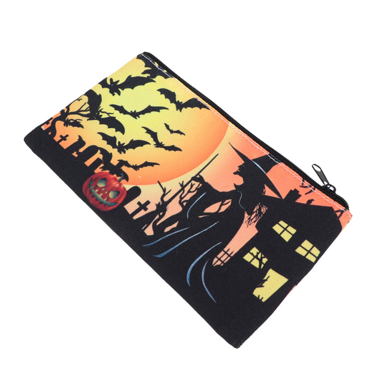 Lurrose Halloween Printed Makeup Bag Pumpkin Makeup Bag Cosmetic Bag for Girls Women Party Home Use