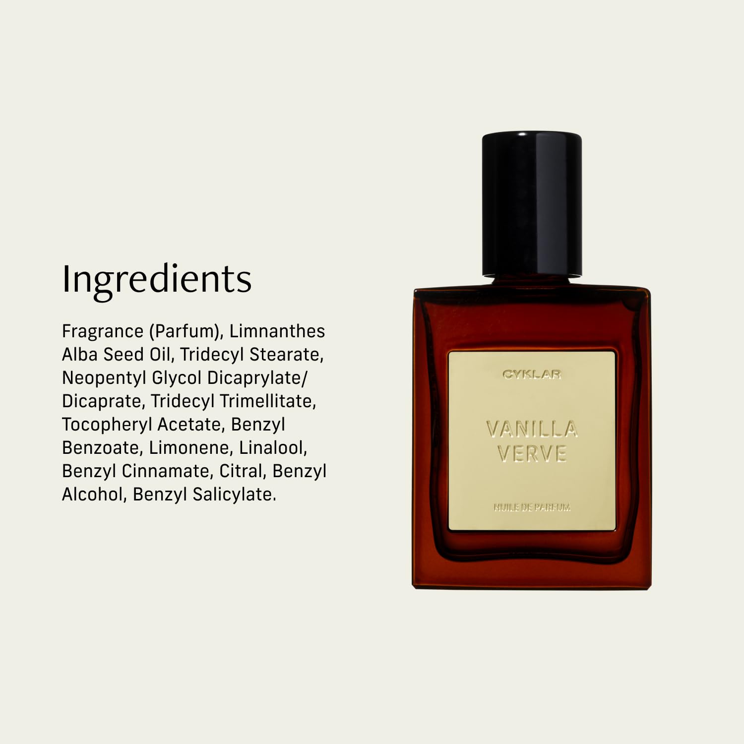 CYKLAR Perfume Oil Roll-On. Travel-Friendly Vanilla Verve Fragrance with Vanilla, Bergamot, and Amber Notes. Long-Lasting Essential Oil Parfum for Women and Men. 0.5 Fl Oz Scented Rollerball Bottle