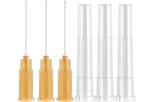 MED NEEDLE 100Pcs 25 Gauge 1 Inch Sterile Disposable Injection Needle with Cap, Luer Lock Accessories Disposable Lab Supplies, Pack of 100