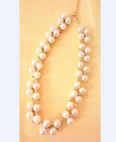 Amazon パール ビジュー ネックレス 入学式 結婚式 パーティー ネックレス 通販