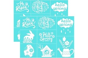 OLYCRAFT 2Pcs 11x8.6 Inch Easter Silk Screen Stencil Spring Theme Self-Adhesive Silk Screen Printing Stencil Bunny Egg Mesh Transfers Easter Decorations for Painting on Wood