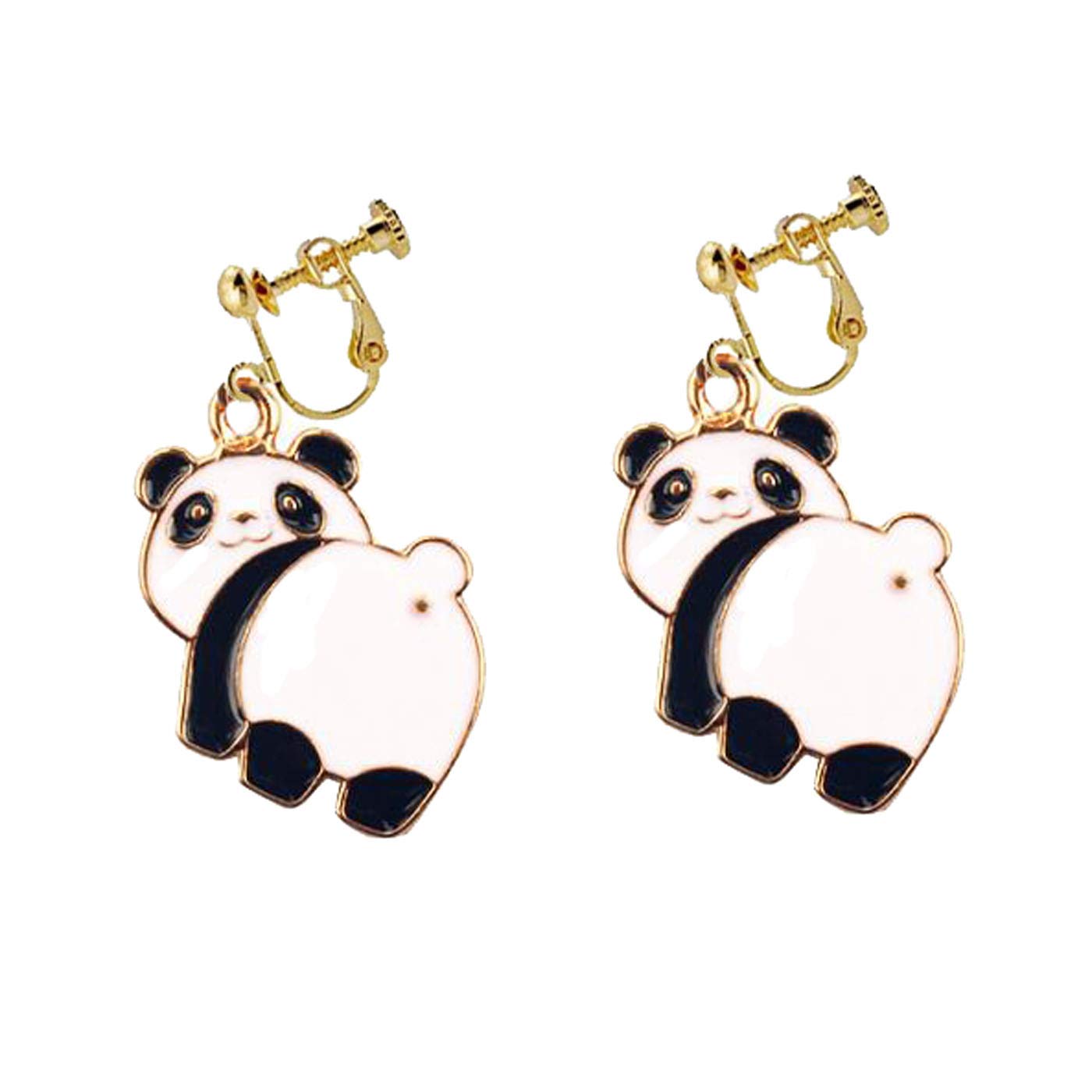 Buy Lovely Panda Earrings Clip on Earrings for Women Girls Enamel Animal Dangle Drop Personality