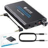 eSynic Rechargeable 16-600&Omega; Headphone Amplifier Portable with Gain Switch | 3.5MM Audio Jack-Aluminum Alloy Case-Work with in-ear Headphone-12 Hours Play Time-for Phone/Laptop/Gaming Consoles/Car