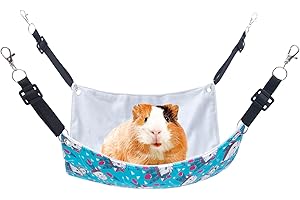 BESNEW Enlarged Guinea Pig Hammock,Summer Guinea Pig Cage Accessories Ferret Rat Waterproof Hanging Hammock for Small Animals Hiding Sleeping,Adjustable Length 13.8x13.8 in