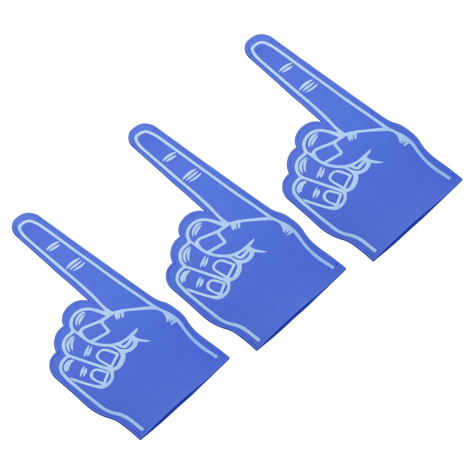 PATIKIL Foam Finger 18 Inch, 3 Pack Number 1 DIY Foam Hand Cheerleading for Athletics Sport Game Events, Blue