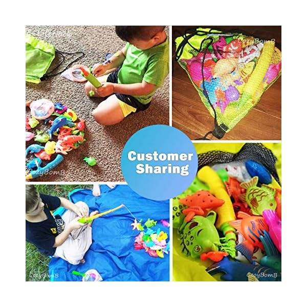 CozyBomB-Magnetic-Fishing-Toys-Game-Set-for-Kids-for-Bath-Time-Pool-Party-with-Pole-Rod-Net-Plastic-Floating-Fish-Toddler-Education-Teaching-and-Learning-Colors-Ocean-Sea-Animals-Large CozyBomB Magnetic Fishing Toys Game Set for Kids for Bath Time Pool Party with Pole Rod Net, Plastic Floating Fish…