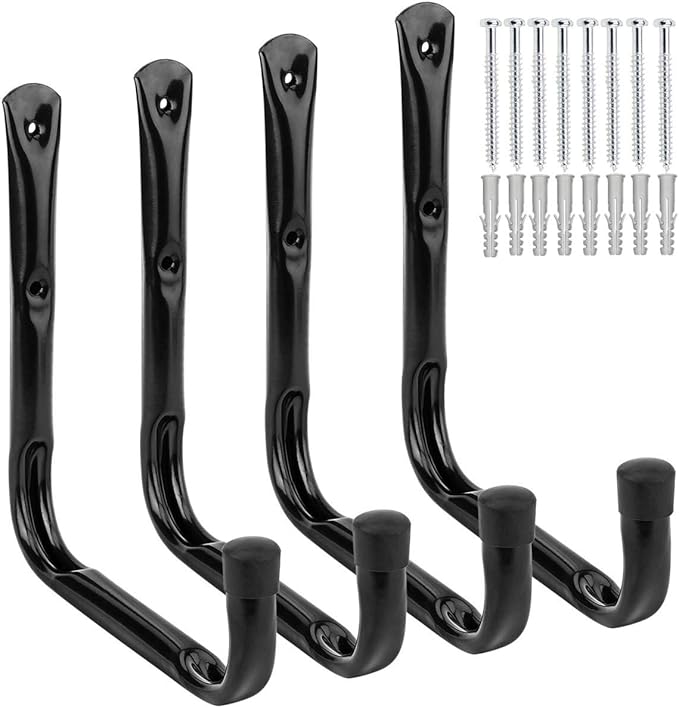 Garage and Garden Storage Utility Hooks,4 Pcs Heavy Duty Jumbo Arm