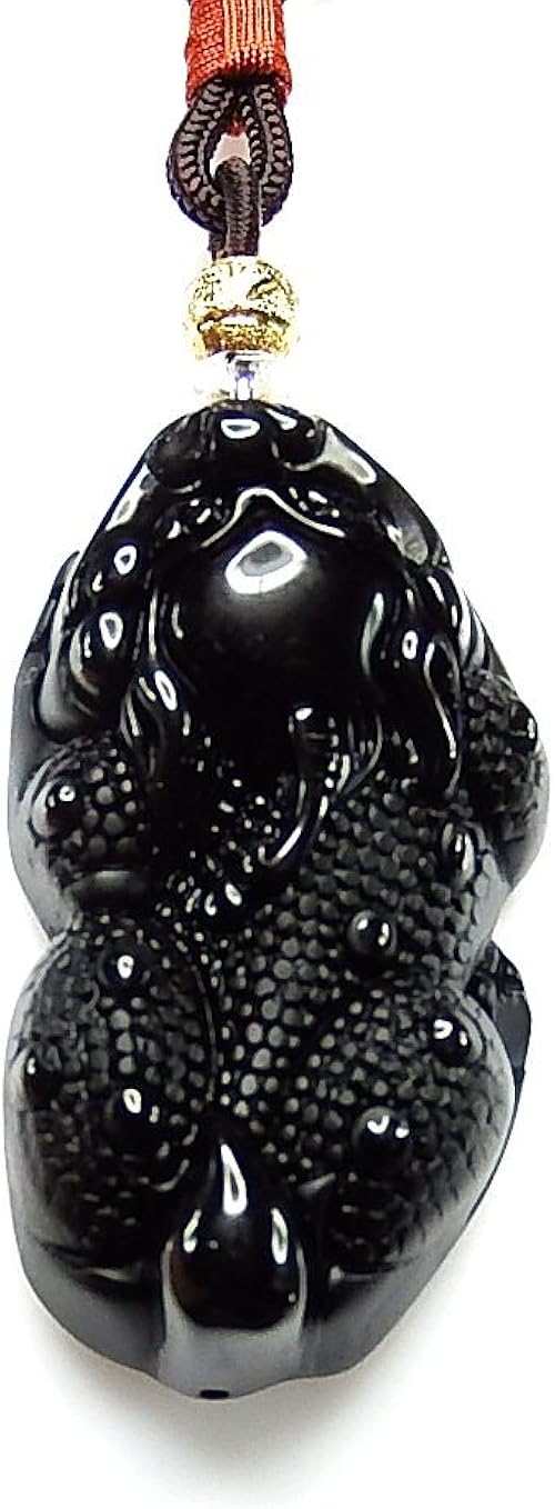 Amazon 石街 aa オブシディアン ヒキュウ ネックレス 天然石 大 まよけ 厄除け 金運 ネックレス 通販