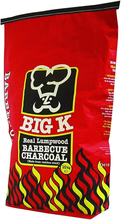 Big K Lumpwood Charcoal 10kg | 100% Natural, Ready in 30 Min