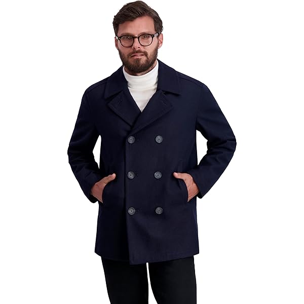 Mil-Tec Men's US Navy Pea Coat Black Size S at Amazon Men's