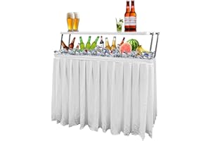 GUAGUA Ice Cooler Table - Portable Bar Table for Events Outdoor Cooler Stand with Drain for Parties Drink Foldable Picnic Table Party