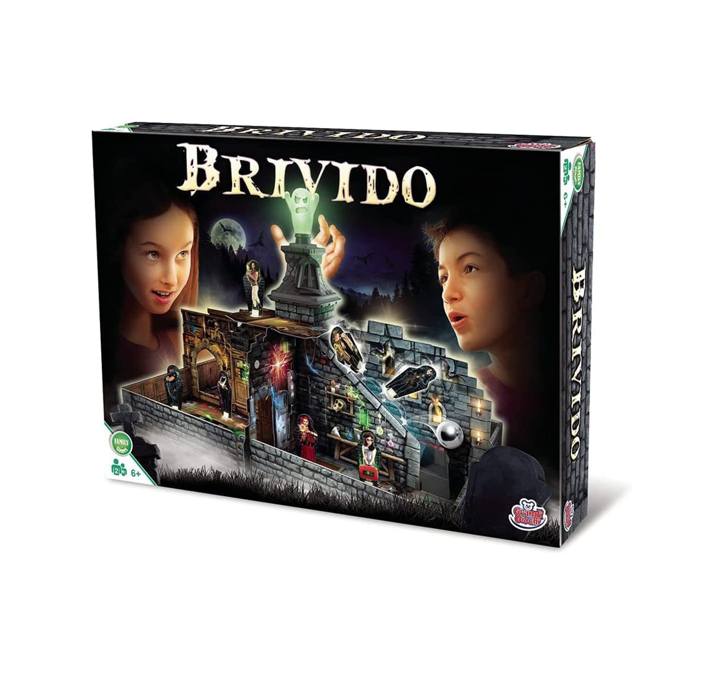 Grandi Giochi, BRIVIDO GHT01000 8056379122210 6 Player Board Game with Characters and Ghost Glow in the Dark