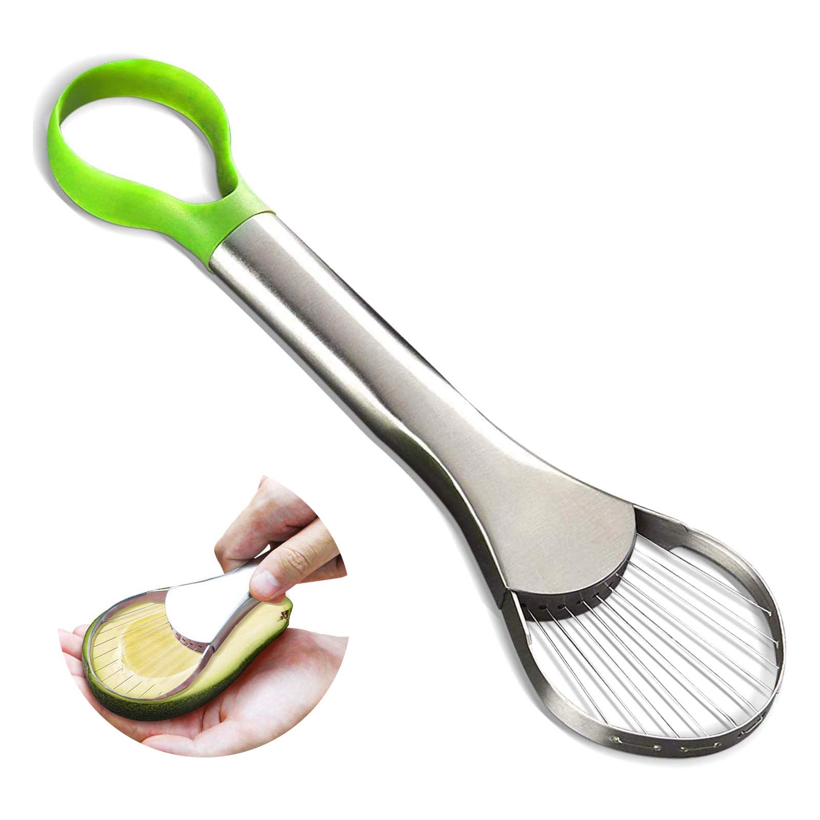 XCVCVB Avocado Slicer Cutter Stainless Steel Blade & Non-Slip Silicone Handle Easy to Clean, Multi-Functional Avocado Tool