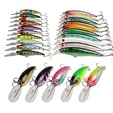 Shelure Minnow Fishing Lures for Bass Trout Sinking Crankbaits Jerkbaits Saltwater Hard Lure (A1 Series)