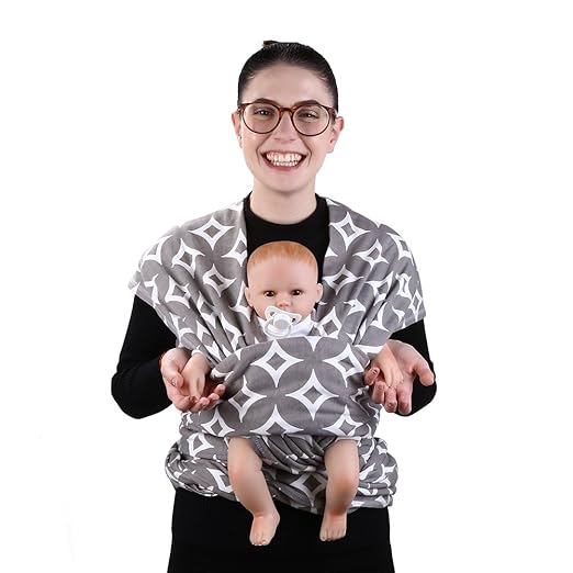 title=GHB Fascia Elastica Porta Bebè Baby Wrap Marsupio Neonato Cotone 100% 0-3 Anni