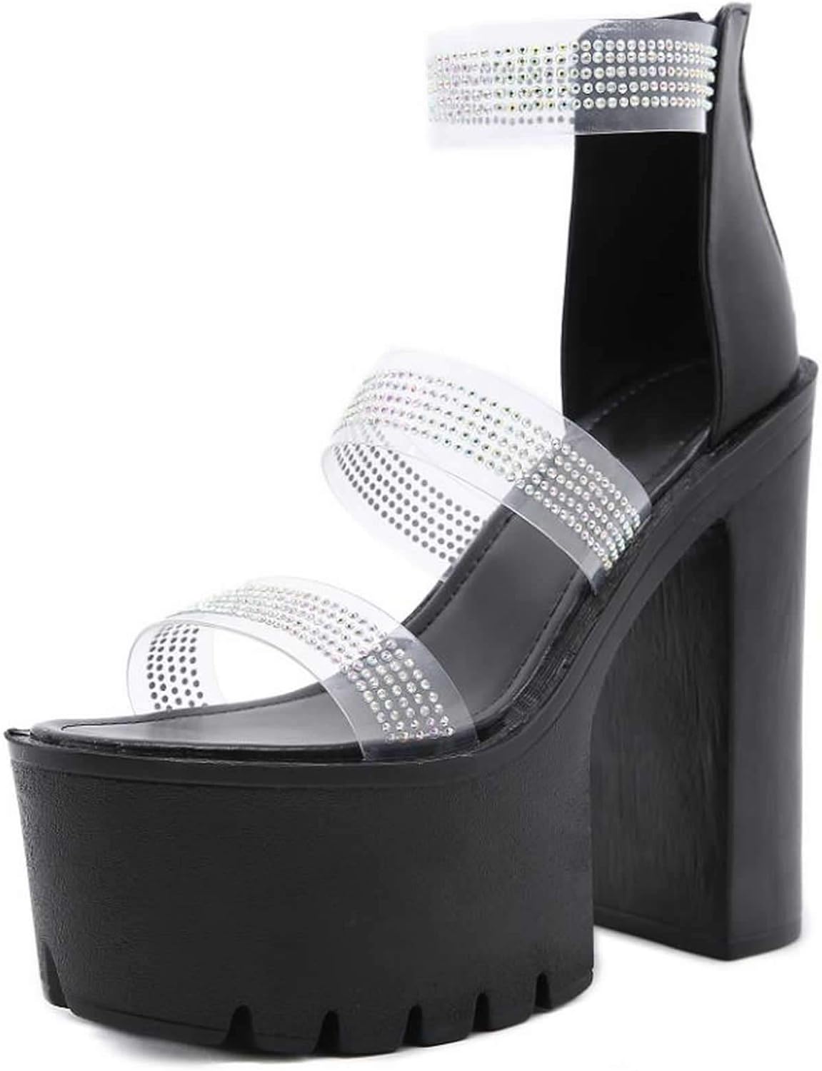 black heeled sandals for women